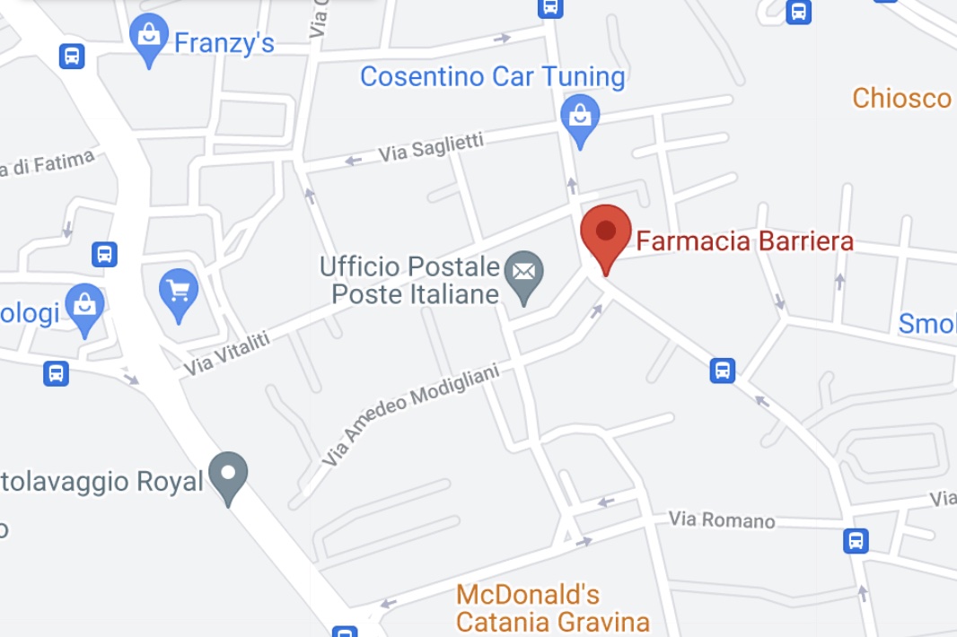 mappa via Farmacia Barriera Catania
